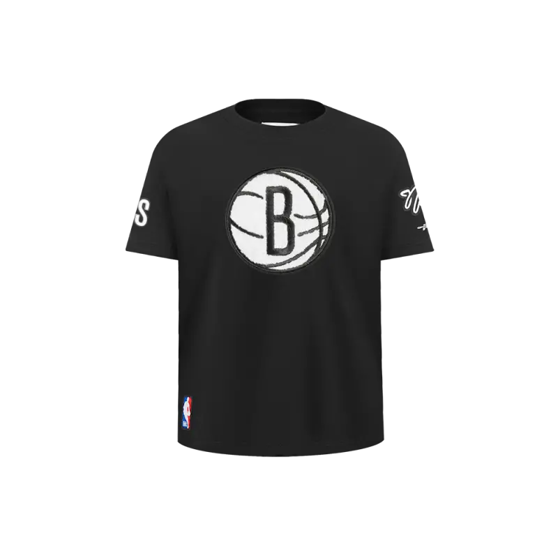 nba brooklyn nets retro classic little boys short sleeve tee black