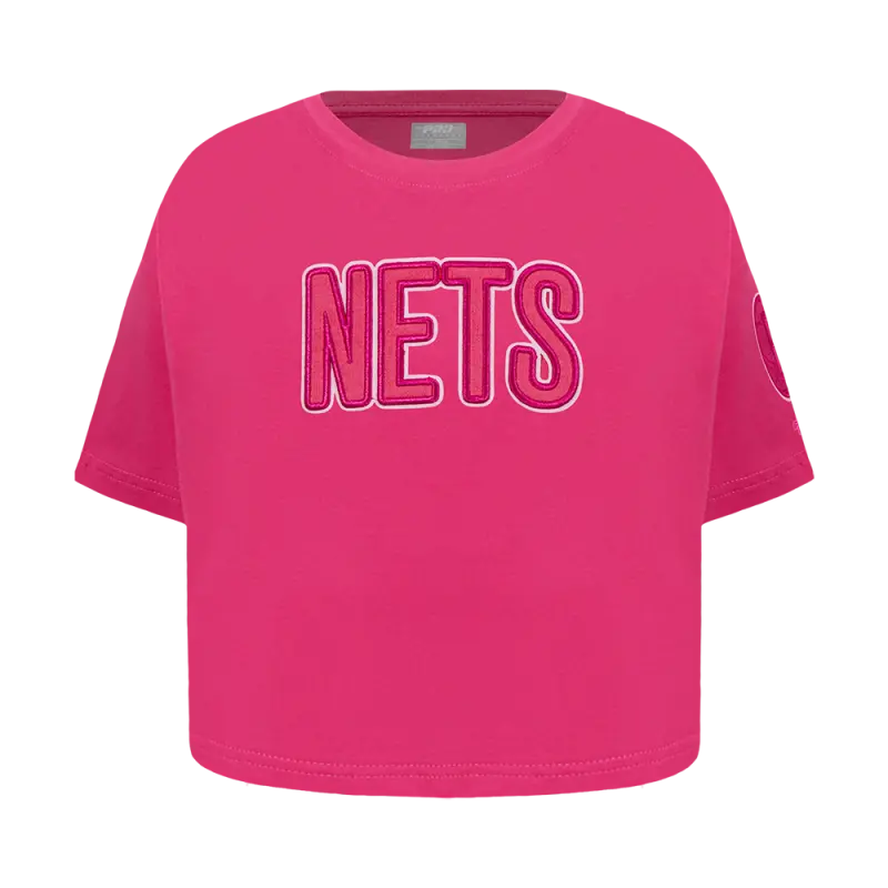 nba brooklyn nets triple pink toddler girls short sleeve boxy tee beetroot purple